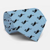 Cravate Skydiver en diagonale rayée bleue motif libre (Roulé)