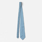 Cravate Skydiver en diagonale rayée bleue motif libre (Dos)