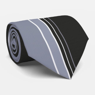 Cravate Slate Gray & Black Pinstriped