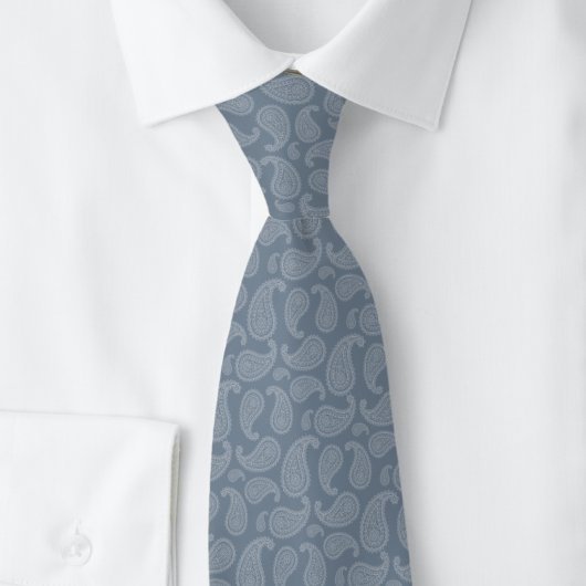 Cravate Slate Gray Paisley