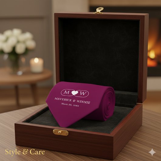 Cravate Sleek Minimalist Modern Wedding Burgundy