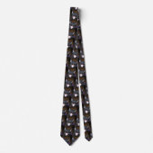 Cravate Sleepy Black Cat Yawning Motif (Devant)