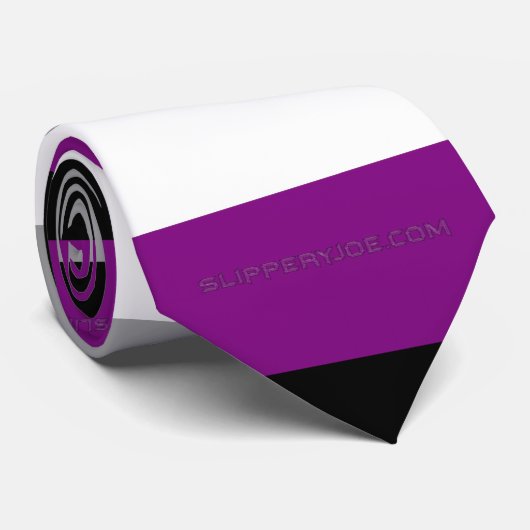 Cravate SlipperyJoe's asexual pride flag emphasizing inclu (Roulé)