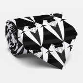 Cravate Smoking noir/blanc (Roulé)