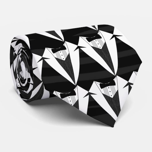 Cravate Smoking noir/blanc (Roulé)