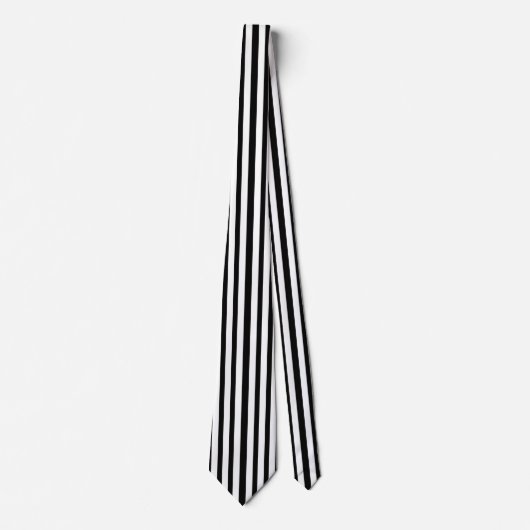 Cravate Smoking noir et blanc de rayure verticale formel (Devant)