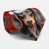 Cravate Smooth Dachshund Dog Lover Holiday Plaid Christmas (Roulé)