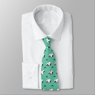 Cravate Snoopy Moustaches et Motif Turquoise