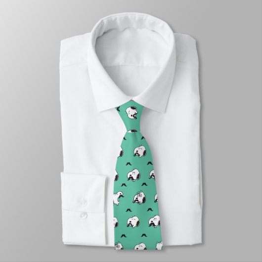 Cravate Snoopy Moustaches et Motif Turquoise (Attaché)