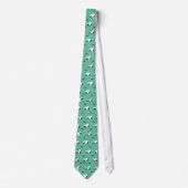 Cravate Snoopy Moustaches et Motif Turquoise (Devant)