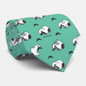 Cravate Snoopy Moustaches et Motif Turquoise (Roulé)