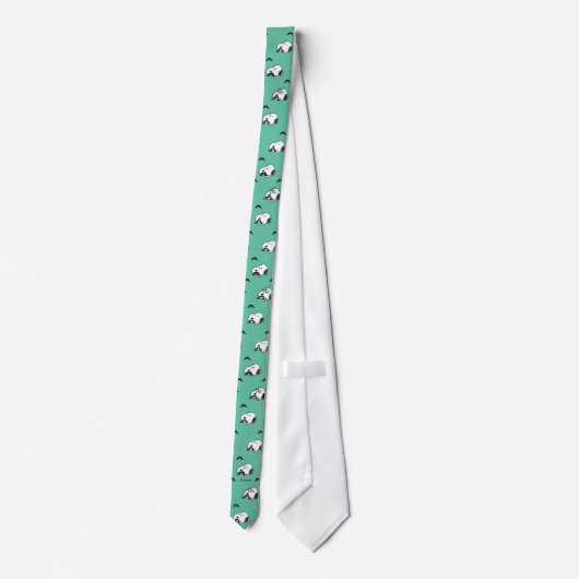 Cravate Snoopy Moustaches et Motif Turquoise (Dos)