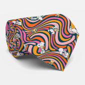 Cravate Snoopy & Woodstock Vibes Super Motif violet (Roulé)
