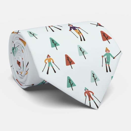 Cravate Snowboard Hiver Ski de Noël Vibe Motif (Roulé)