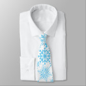 Cravate Snowflake bleu motif (Attaché)