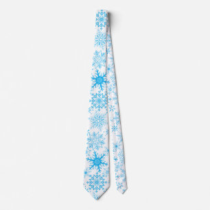 Cravate Snowflake bleu motif