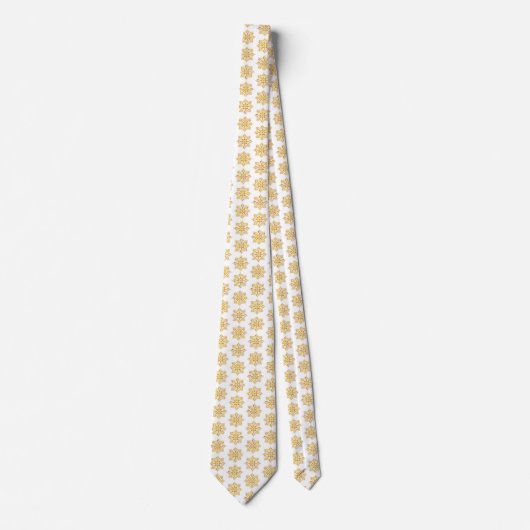 Cravate Snowflake Plaid Pattern Yellow Neck Tie (Devant)