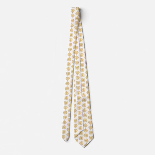 Cravate Snowflake Plaid Pattern Yellow Neck Tie (Dos)