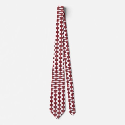 Cravate Snowflake Plaid Red Black Buffalo Neck Tie (Devant)