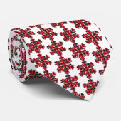 Cravate Snowflake Plaid Red Black Buffalo Neck Tie (Roulé)