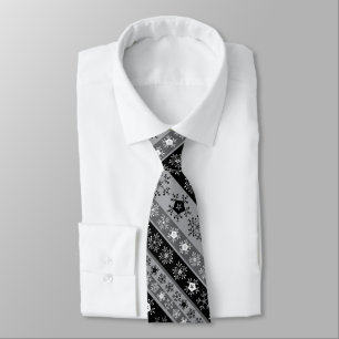 Cravate Snowflake rayures gris