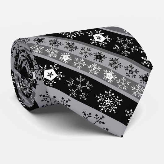 Cravate Snowflake rayures gris (Roulé)