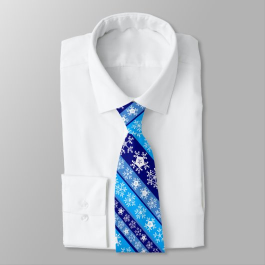 Cravate Snowflake Stripes Bleu (Attaché)