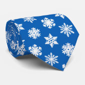 Cravate Snowflakes Ikat - Cobalt bleu et blanc (Roulé)