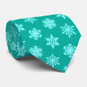 Cravate Snowflakes Ikat - Turquoise et aqua (Roulé)