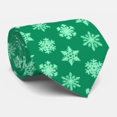 Cravate Snowflakes Ikat - Vert pin et menthe (Roulé)