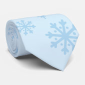 Cravate Snowflakes Motif bleu clair sans voile (Roulé)