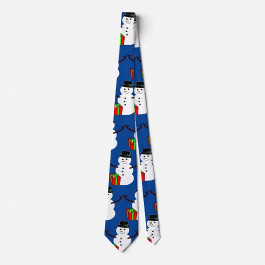 Cravate Snowman avec un cadeau (Devant)