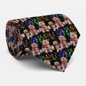 Cravate Snowman et ornements de famille sur arbre (Roulé)