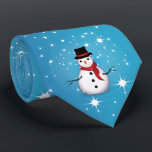 Cravate Snowman sur Starry Blue Christmas<br><div class="desc">Un design simple et de bon goût pour le look que vous voulez créer cette saison.</div>