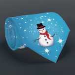 Cravate Snowman sur Starry Blue Christmas<br><div class="desc">Un design simple et de bon goût pour le look que vous voulez créer cette saison.</div>