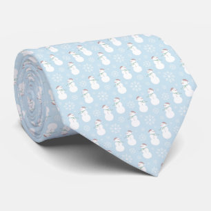 Cravate Snowmen Noël Motif bleu