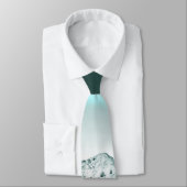 Cravate Snowy mountain mysterious blue neon light (Attaché)