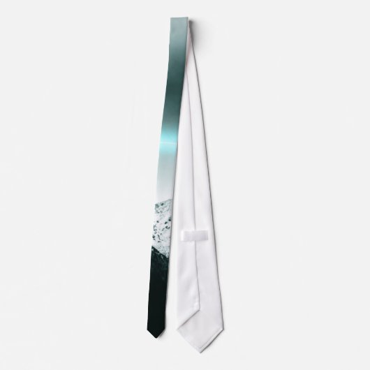 Cravate Snowy mountain mysterious blue neon light (Dos)