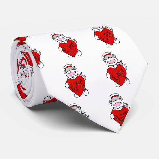 Cravate Sock Monkey I Love Nursing T-shirts et cadeaux (Roulé)