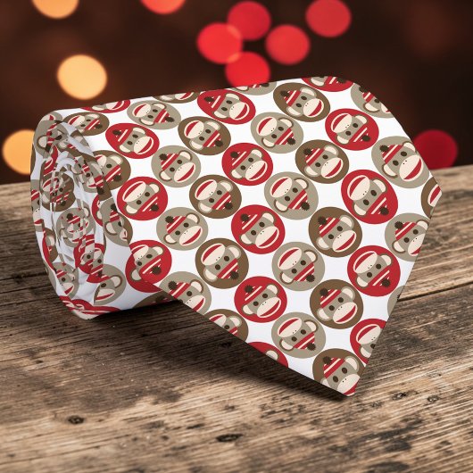 Cravate Sock Monkey Pop Culture Custom Necktie Tie