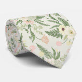 Cravate Soft Mint Green Garden Motif (Roulé)