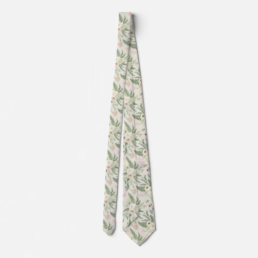 Cravate Soft Mint Green Garden Motif (Dos)