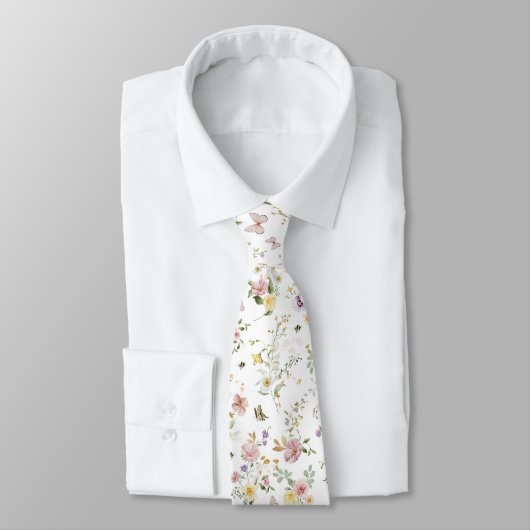 Cravate Soft Pastel Fleur sauvage Spring Meadow (Attaché)
