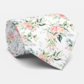 Cravate Soft Pastel Rose Rose Flower Motif (Roulé)