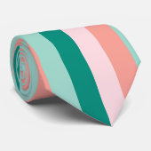 Cravate Soft Peach Amber Yucca et Arbor Green Pat (Roulé)