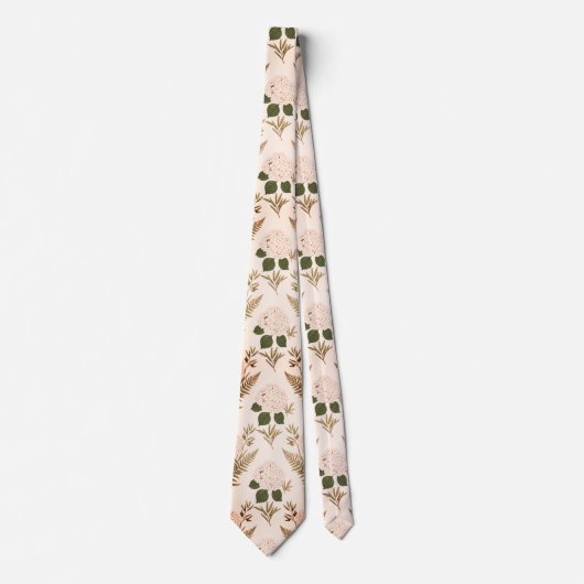 Cravate Soft Pink & Sage Botanical (Devant)