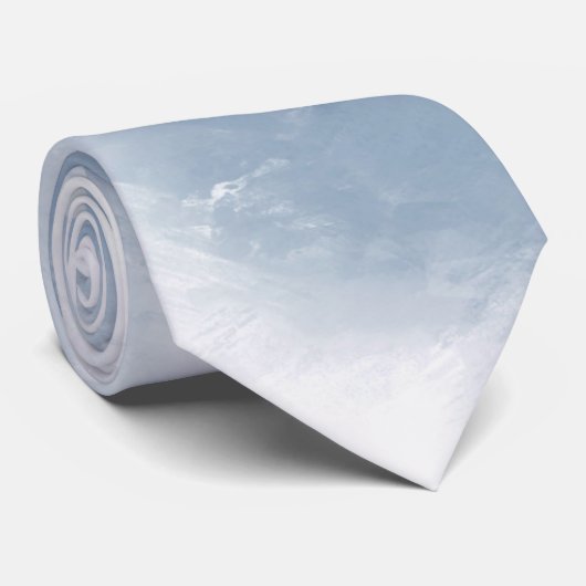 Cravate Soft Slate Blue Gray & White Abstract Brushstrokes (Roulé)
