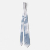 Cravate Soft Slate Blue Gray & White Abstract Brushstrokes (Dos)
