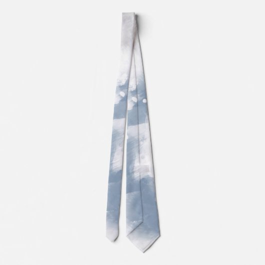Cravate Soft Slate Blue Gray & White Abstract Brushstrokes (Dos)