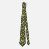 Cravate Soie fausse de luxe | Géode verte + or (Devant)